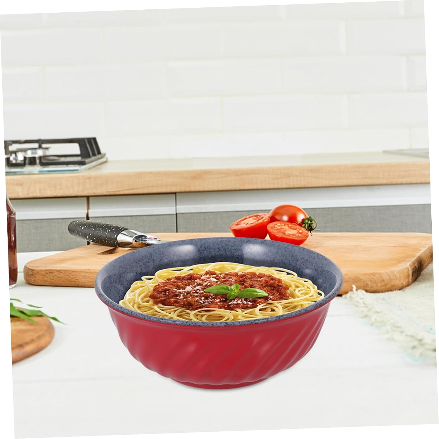 PRETYZOOM 1pc Dual Color Ramen Bowl Versatile Instant Noodle Dish for Home Restaurants Smooth Design for Soup Noodles and Wontons Easy to Clean Compact image 5