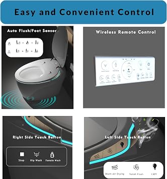 White Smart Toilet with Bidet Built In, Luxury Elongated Electric Toilet with Heated Seat&Foot Sensor, 1.28 GPF Dual Flush, Auto Open/Close Seat, Warm Water&Dryer, Multiple Washing Modes (White)