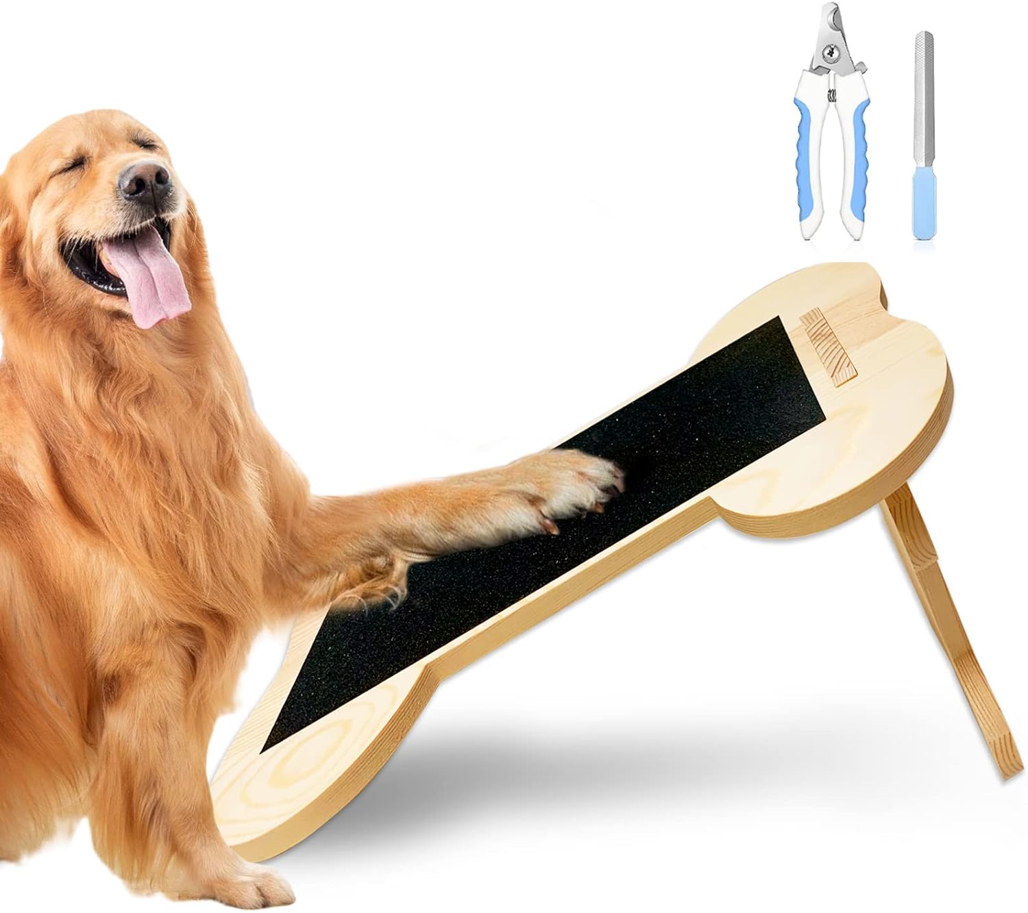 Dog Scratch Pad for Nails, Dog Nail Scratch Board with Nail File Bone Shape Dog Nail