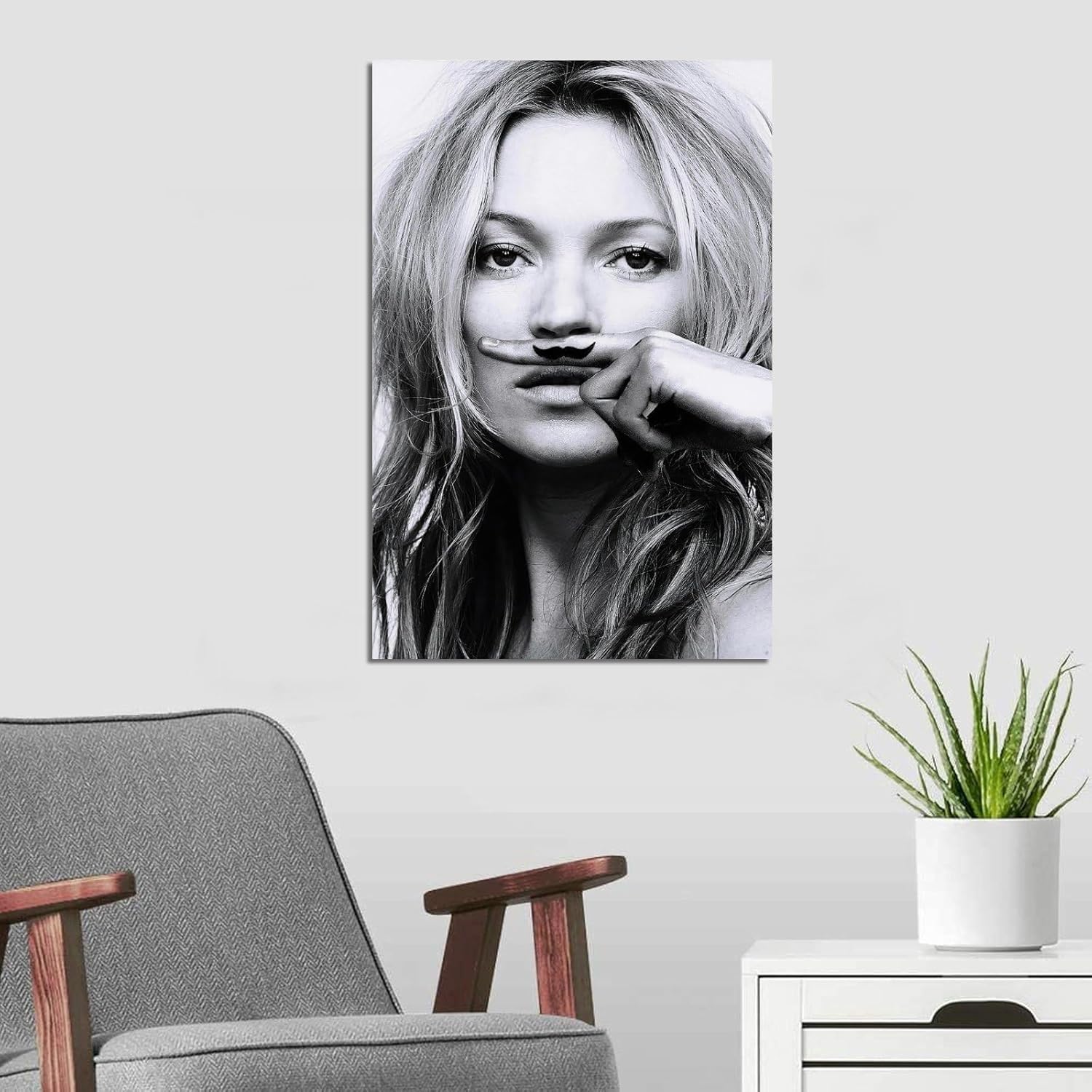 Kate Moss Black And White Pretty Art Posters Poster Decorative Painting Canvas Wall Art Living Room Posters Bedroom Painting 20x30inch(50x75cm)