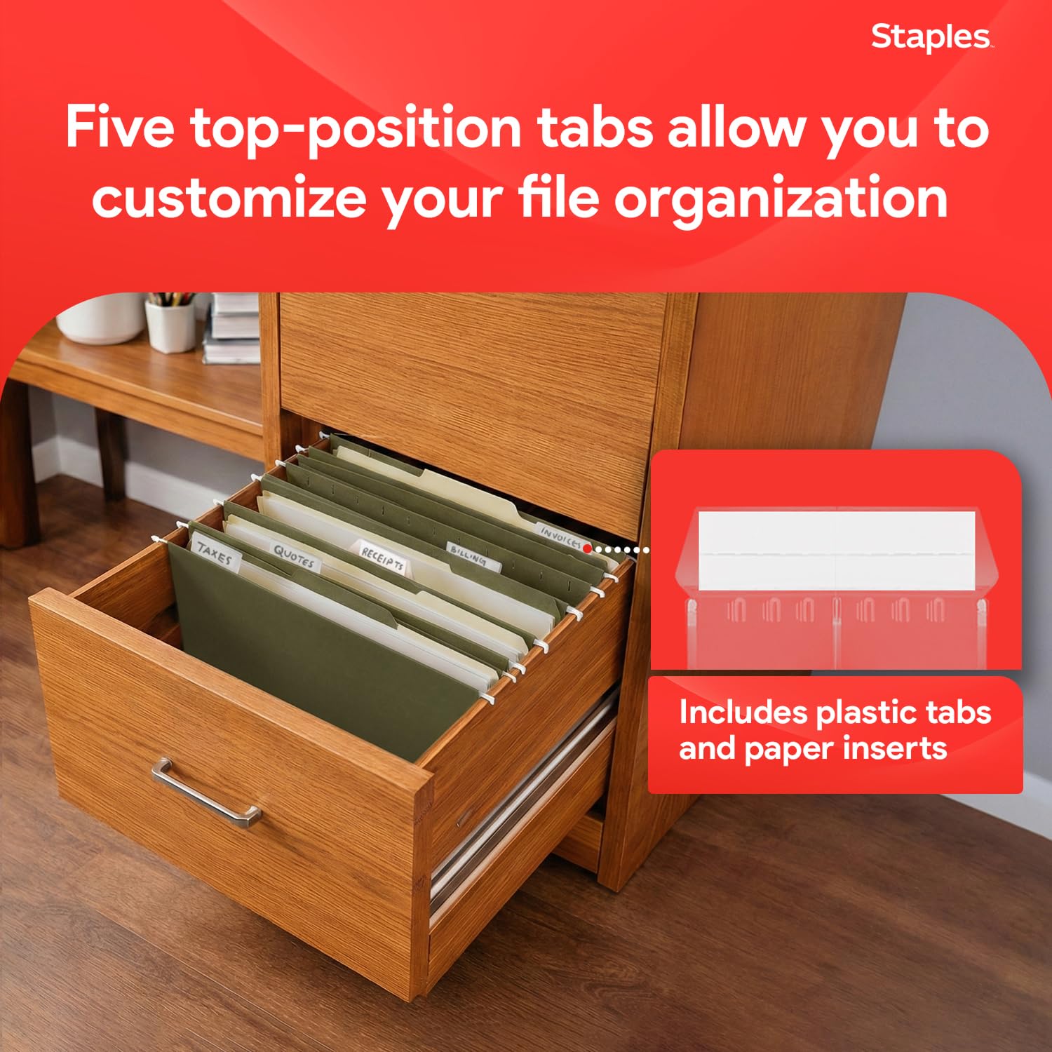 平棚 1490x300x250 Amazon.com : Staples Hanging File Folders, Letter Size, 1/5‑Cut