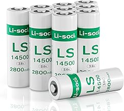 Pack of 10 LS1450O 3.6V AA 2800mAh Lithium Batteries, ER1450O Batteries, Non-Rechargeable