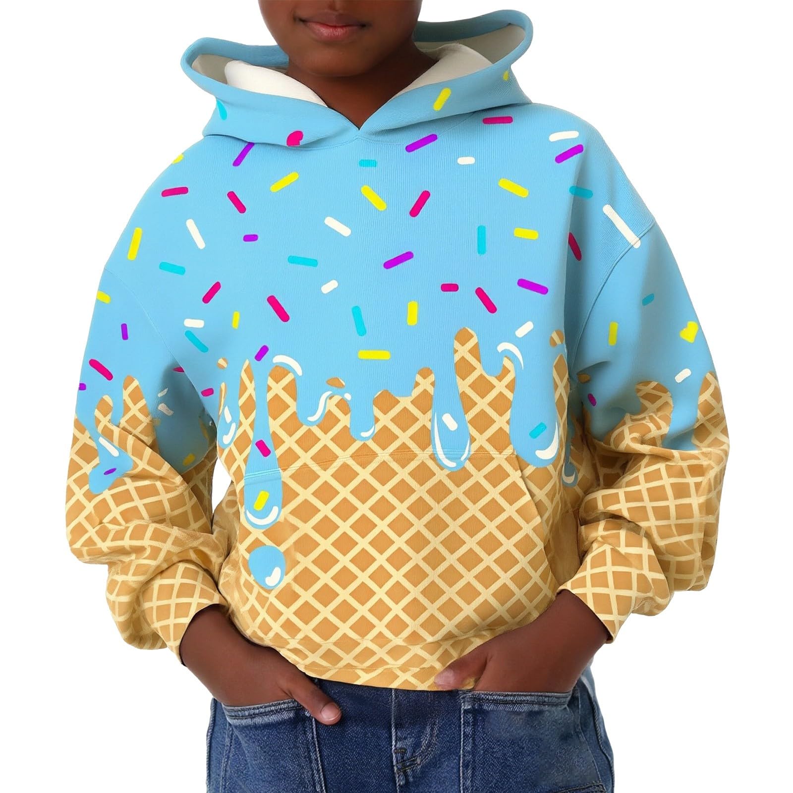 Sweat à capuche pratique pour garçons style graphique moderne - 5