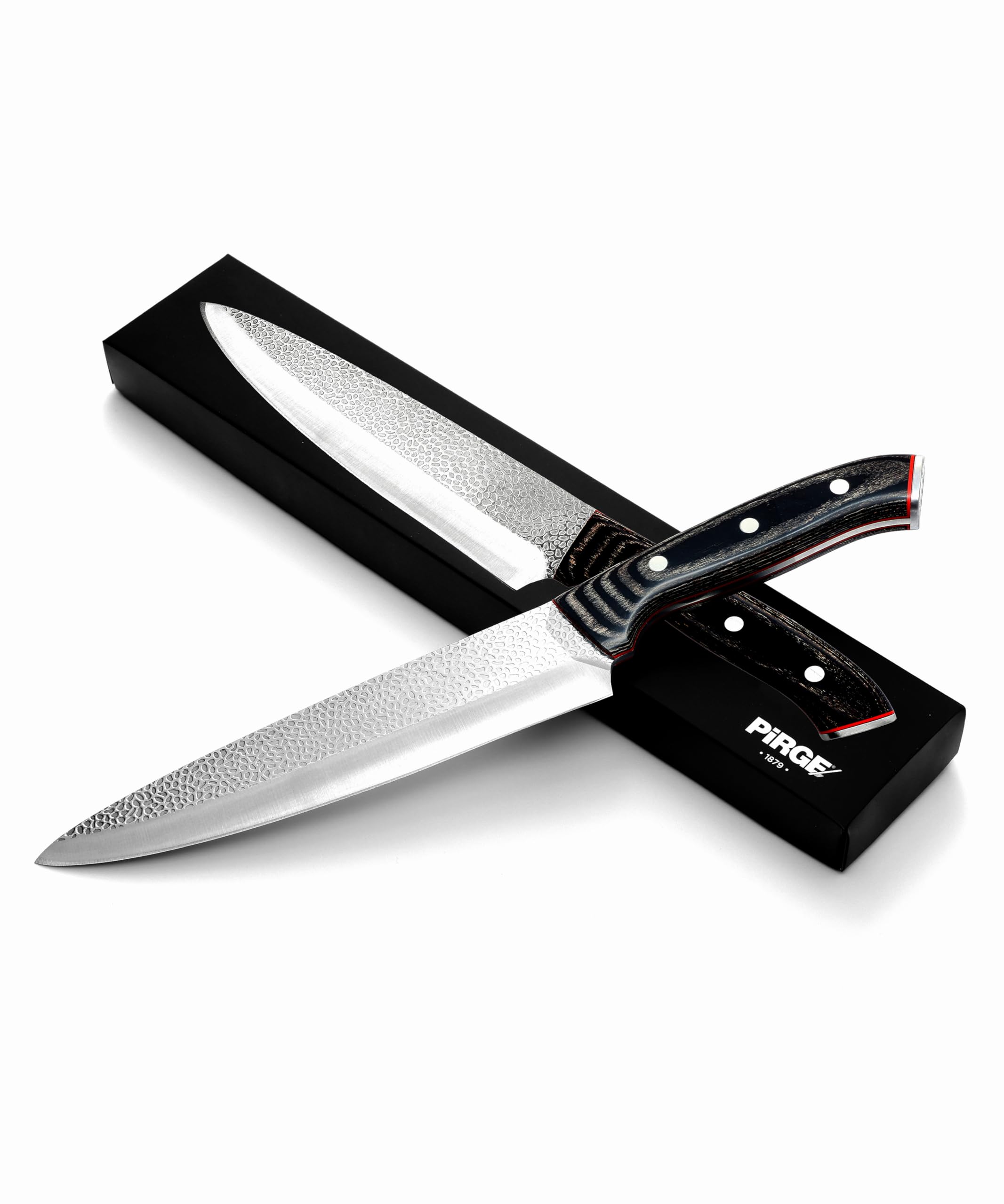 Pirge Cuchillo de cocinero forjado de 21 cm - Cuchillo de cocina con alicates continuos de madera compuesta - Excelente nitidez, cuchillo universal - Acero inoxidable alemán 56 HRC con alto contenido