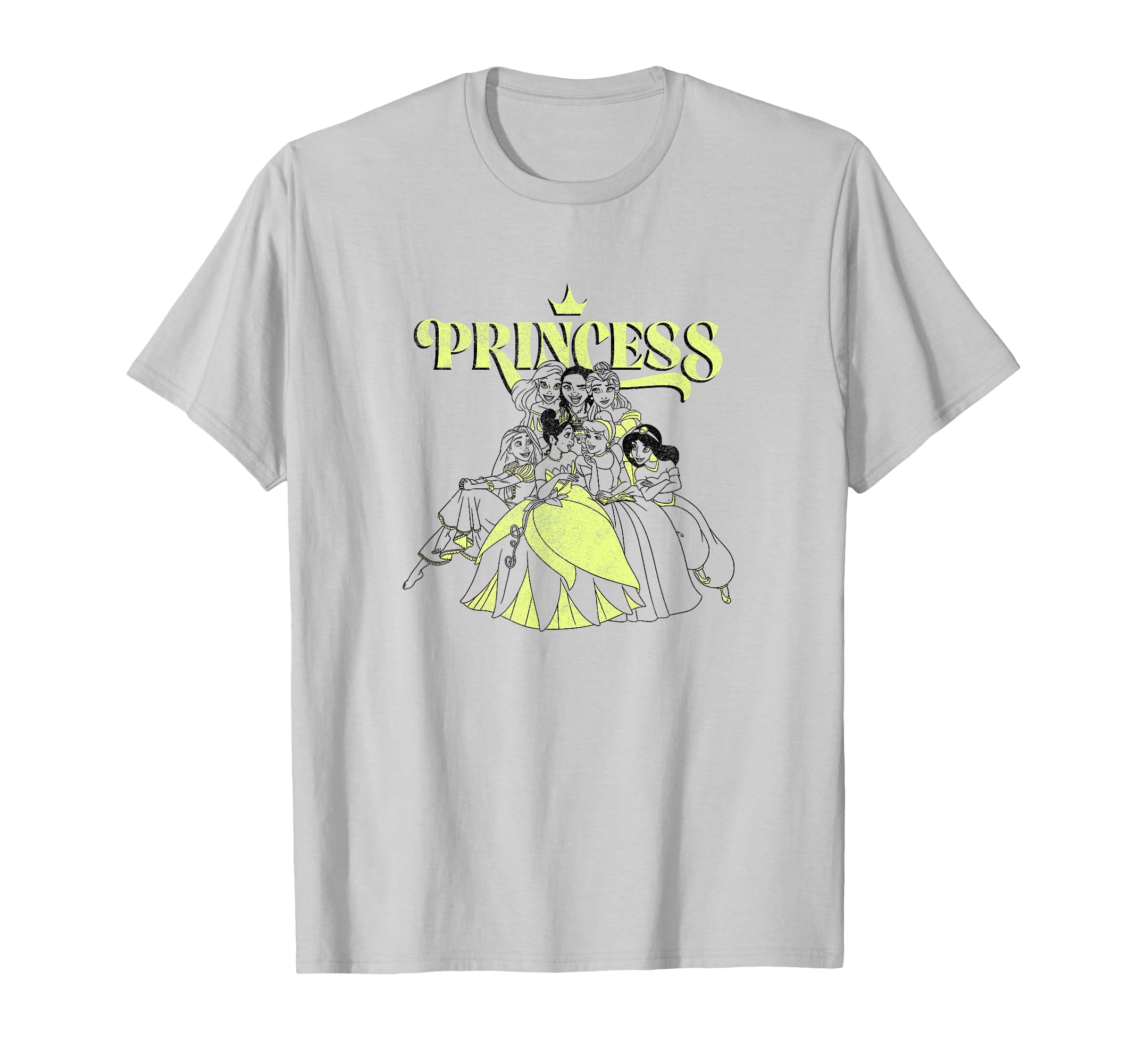 T-shirt Disney Princess coton anti-déformation imprimé néon