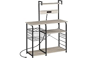 The Ultimate Coffee Lover's Essentials: Yaheetech Bakers Rack with Power Outlet