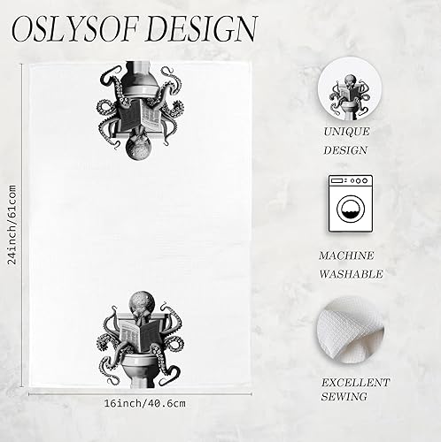 Miniatura 7 de Divertidas toallas de mano de pulpo para baño, baño, decoración de baño de pulpo, regalos para amantes del pulpo para mujeres y hombres, toallas de