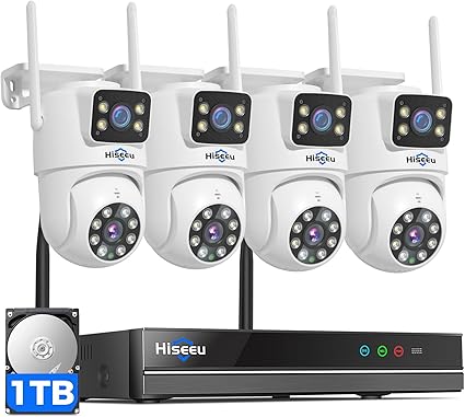 Hiseeu Wireless Security Camera Outdoor, 5G/2.4G WiFi,Dual Lens View