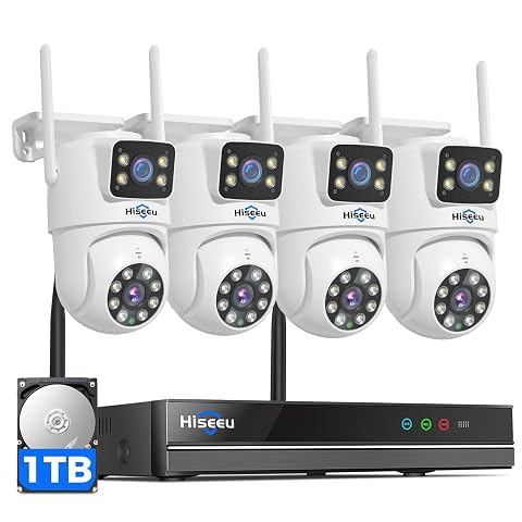 Hiseeu Wireless Security Cameras Outdoor 5G 2 4G WiFi Pro Wireless Home Security Camera System Dual Lens 360