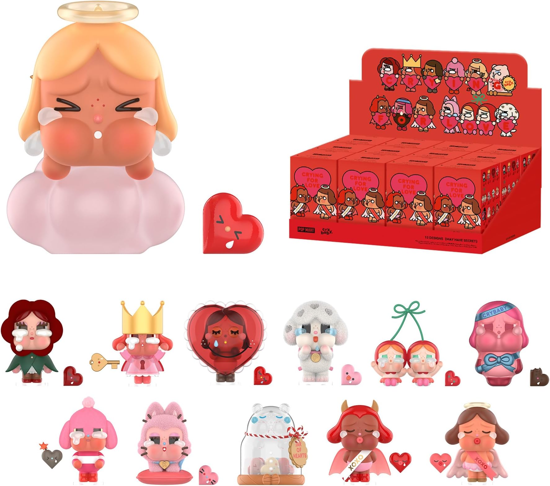 POP MART Crying Baby Cry for Love Series Figures, 12 Blind Box Figures Random Design Action Figures Collectible Toys Home Decoration, Whole Set