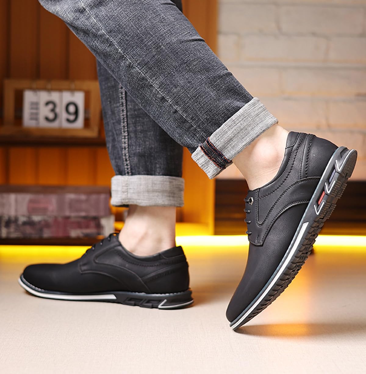 Business Derby Herren Oxford Hochzeit Schuhe Klassischer Anzugschuhe Schnürhalbschuhe