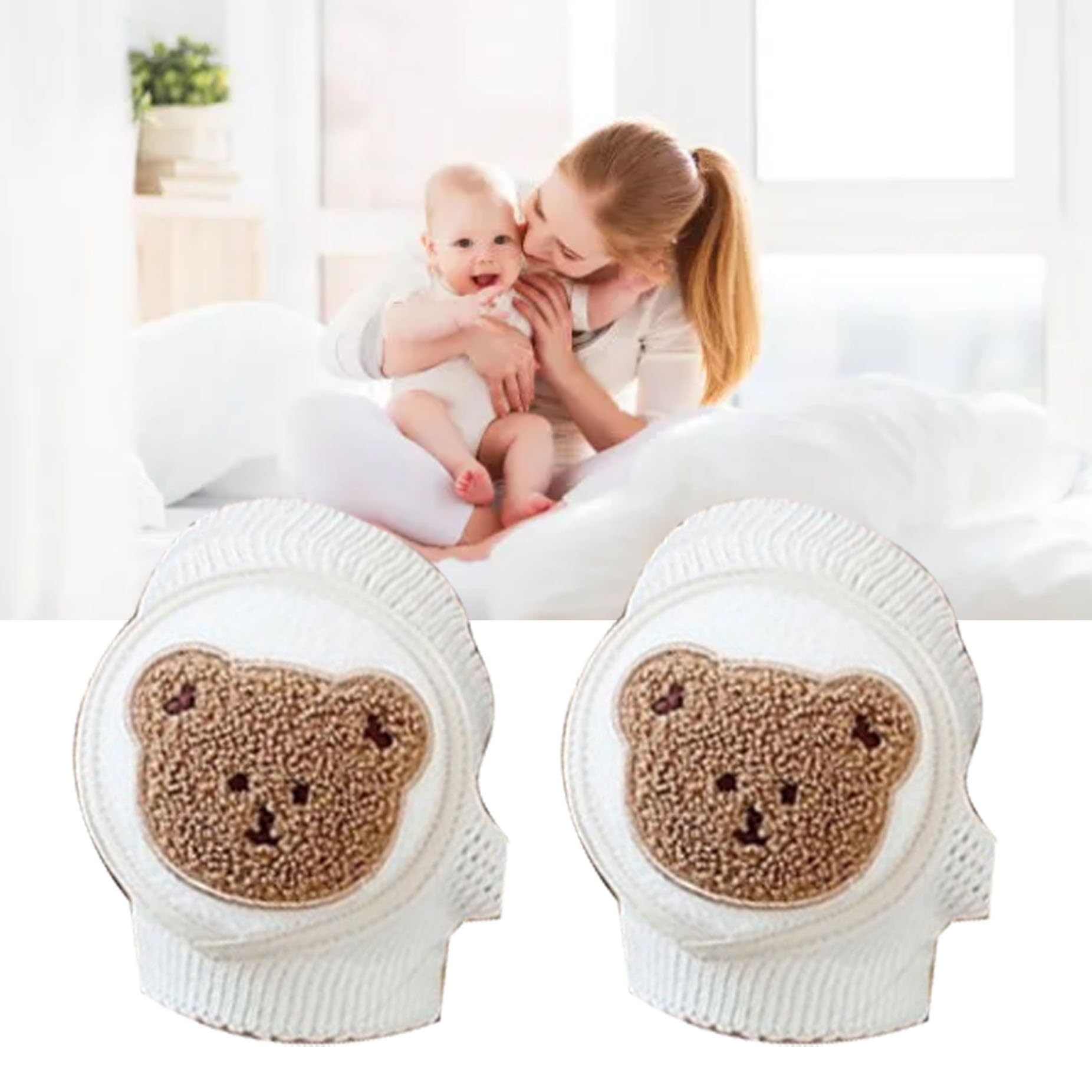 Airshi Baby Crawling Protectors, Thin Protective Pure Cotton Baby Knee Pads Slip Resistance for Toddlers for Infants (#3)