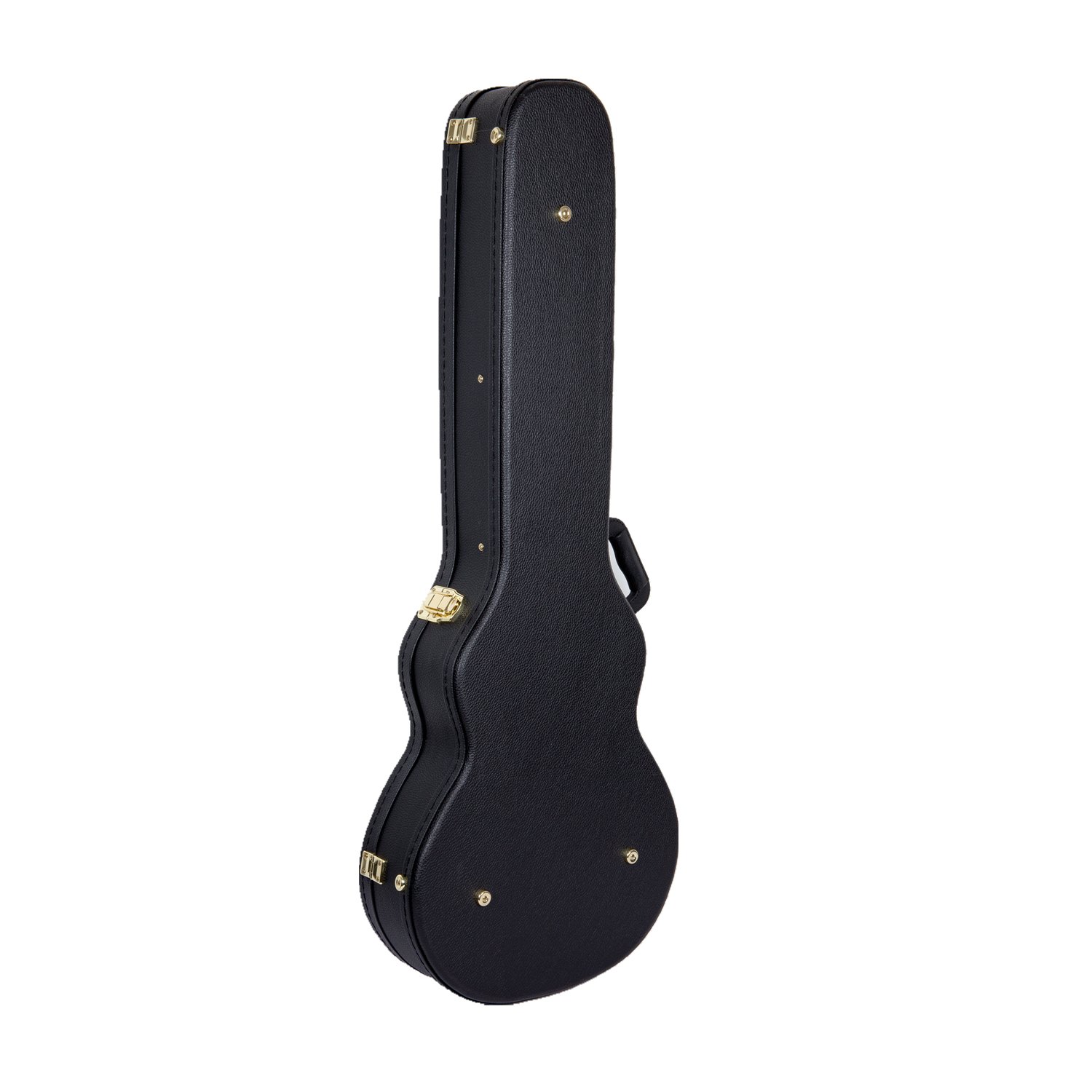 Crossrock Hardshell wielowarstwowe drewniane etui na gitarę elektryczną, styl korpusu Les Paul w kolorze czarnym (CRW500LBK)