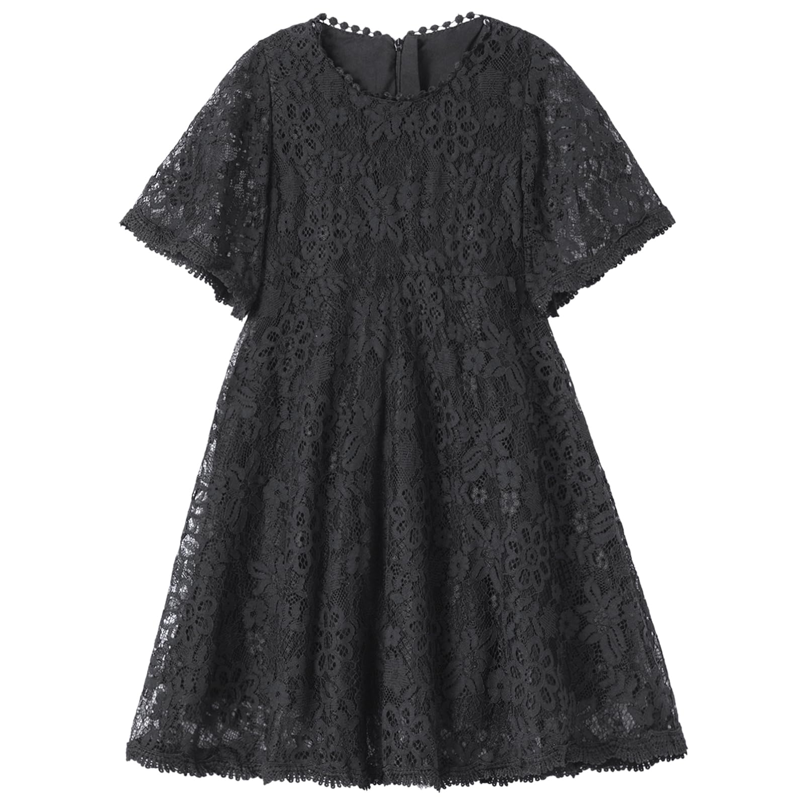 Niyage Girls Lace Dress Toddler Little Bell Half Sleeve Princess Party Flower Girl's Dresses