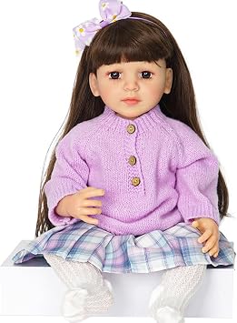 Realistic Reborn Baby Doll 22 Inch 55cm Realistic Newborn Doll, Real Life Baby Doll Girl Doll with Soft Silicone Body, Christmas Birthday Baby Doll Gift for Kids