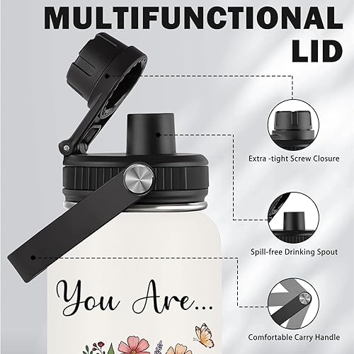 Miniatura 4 de Regalos inspiradores para mujeres, botella de agua con aislamiento floral de 32 onzas, vaso de acero inoxidable, regalo motivacional para niñas,