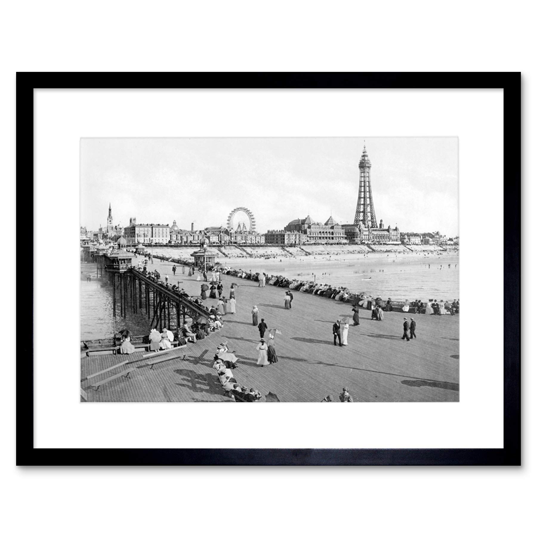 Wee Blue Coo Vintage Photo Blackpool From North Pier One Framed Wall Art Print