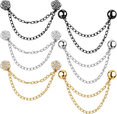 12 Pcs Magnetic Clothing Clips - Multi-Function Magnetic Hijab & Shirt Clips with Chain, Shirt Ties Clip Magnets Pinless Buttons for Women Clothes Sleeves Pants Hijabs Hats Scarfs