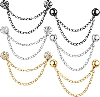 12 Pcs Magnetic Clothing Clips - Multi-Function Magnetic Hijab & Shirt Clips with Chain, Shirt Ties Clip Magnets Pinless Buttons for Women Clothes Sleeves Pants Hijabs Hats Scarfs