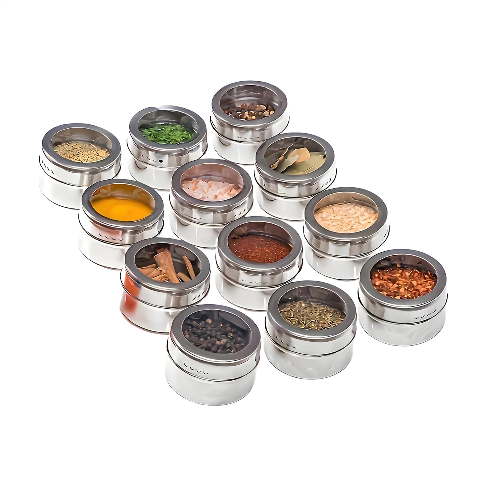 Gewürzdosen Set - Komplettes Set aus luftdichten transparenten Gewürzbehältern mit Deckel | wasserdichte Lebensmittelaufbewahrung für Salz und Küche, perfekt zum Kochen