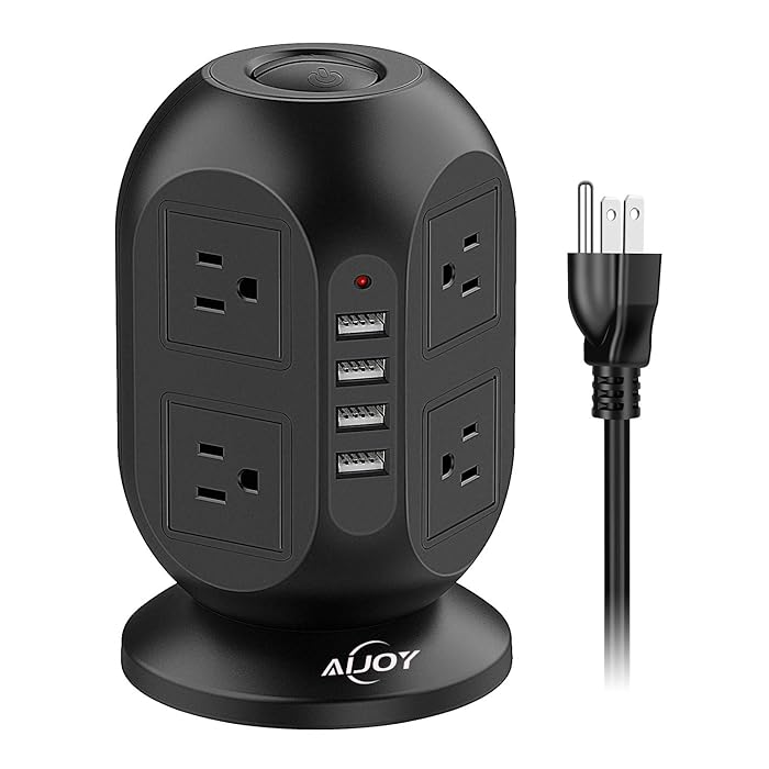 Buy Power Strip Tower with USB Ports, AiJoy Surge Protector 8 AC