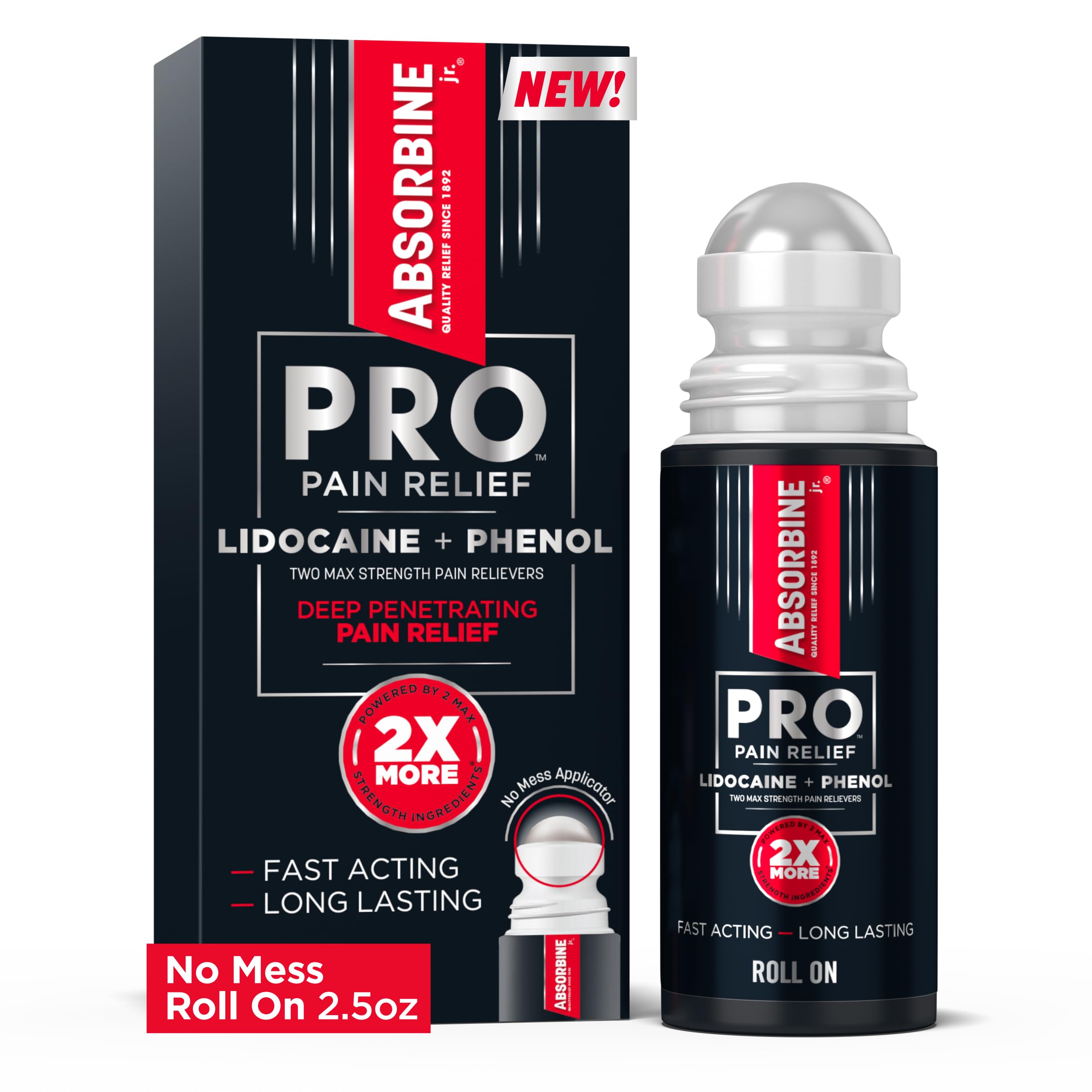 Buy Absorbine Jr. PRO NoMess Lidocaine Roll On, Maximum Strength
