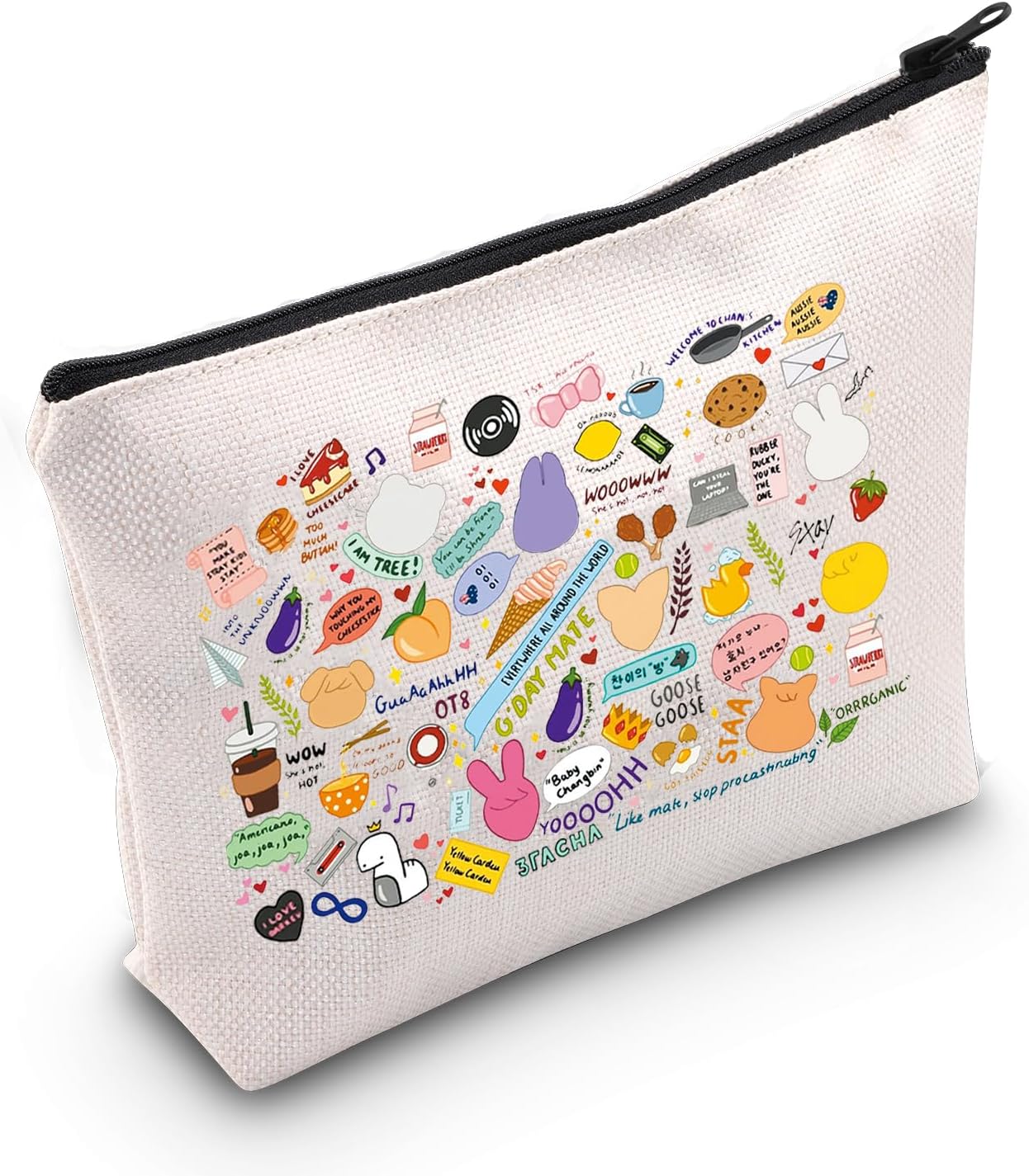 MEIKIUP Korean Group Makeup Bag Korean Group Fans Gift Stay Fandom Cosmetic Bag K-Drama Music Merchandise (S-K Bag)