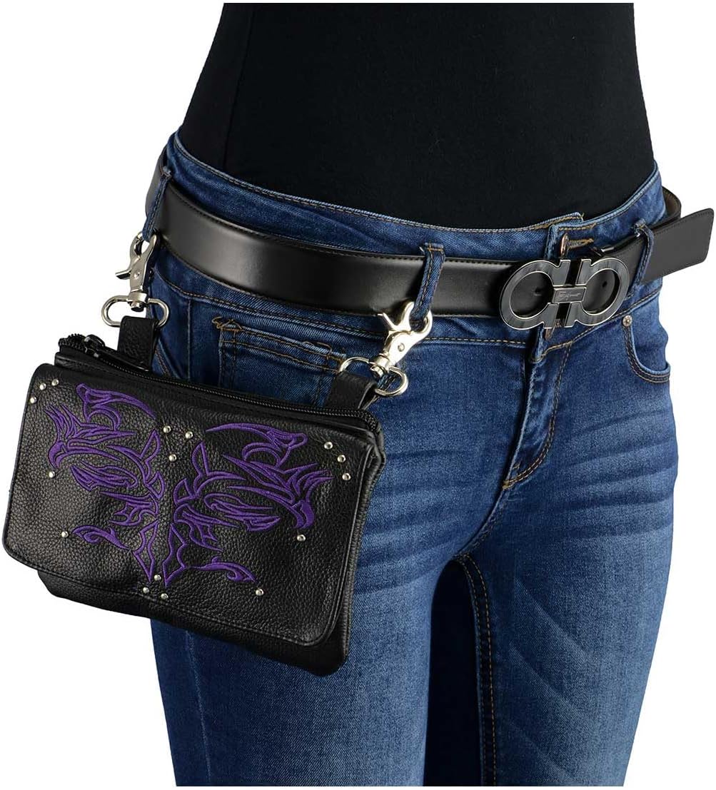 Multi Pocket Belt Bag with Gun Holster (Purple)