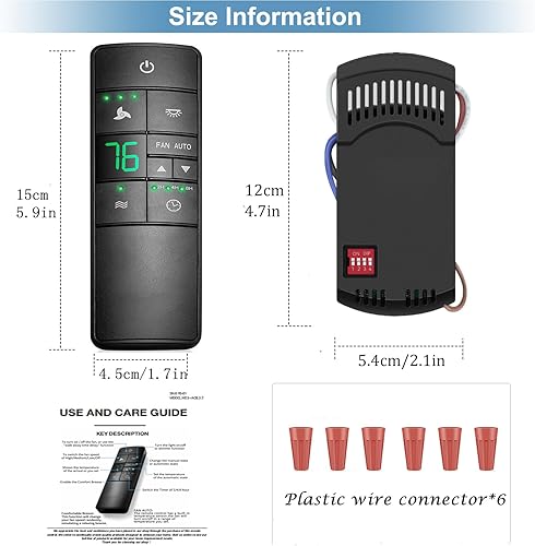 Vista 5 de Ventilador de techo universal de 3 velocidades con control remoto termostático para Hampton Bay Harbor Breeze Hunter Honeywell Home Decorators