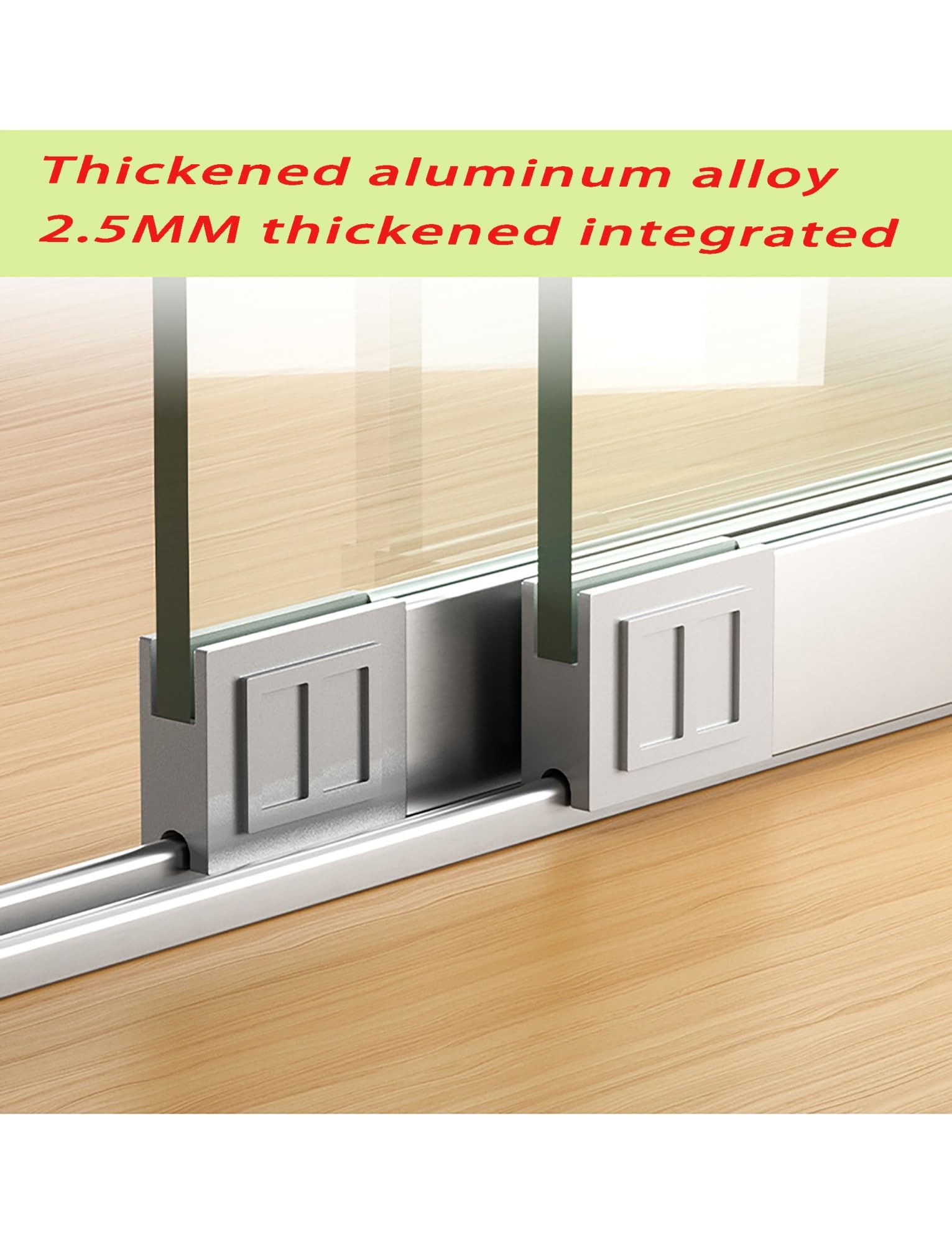 ApuaVireo&Co Juego de guías de puerta de aleación de aluminio para paneles de 5/8 mm de espesor, accesorios de puerta de vidrio, guía de ventana instalación fácil y rápida (negro, 110 cm / 3,6 pies)