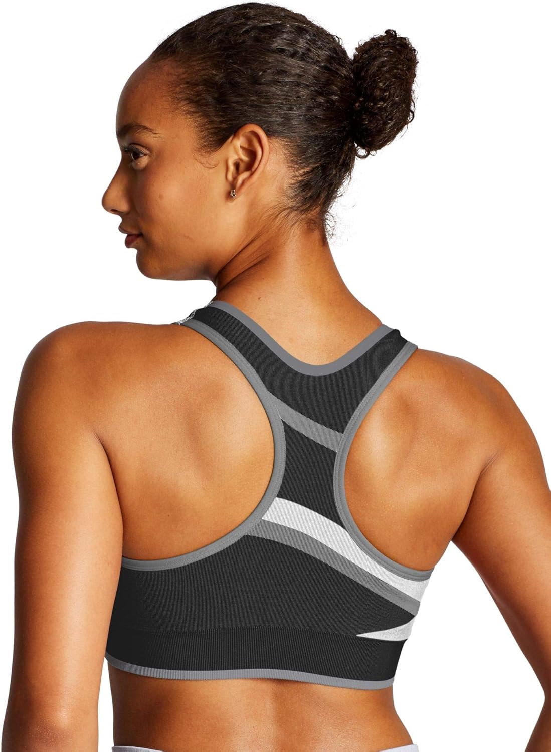 Champion Infinity Asymmetrical Racerback Bra Athletic Navy/White/Scarlet MD