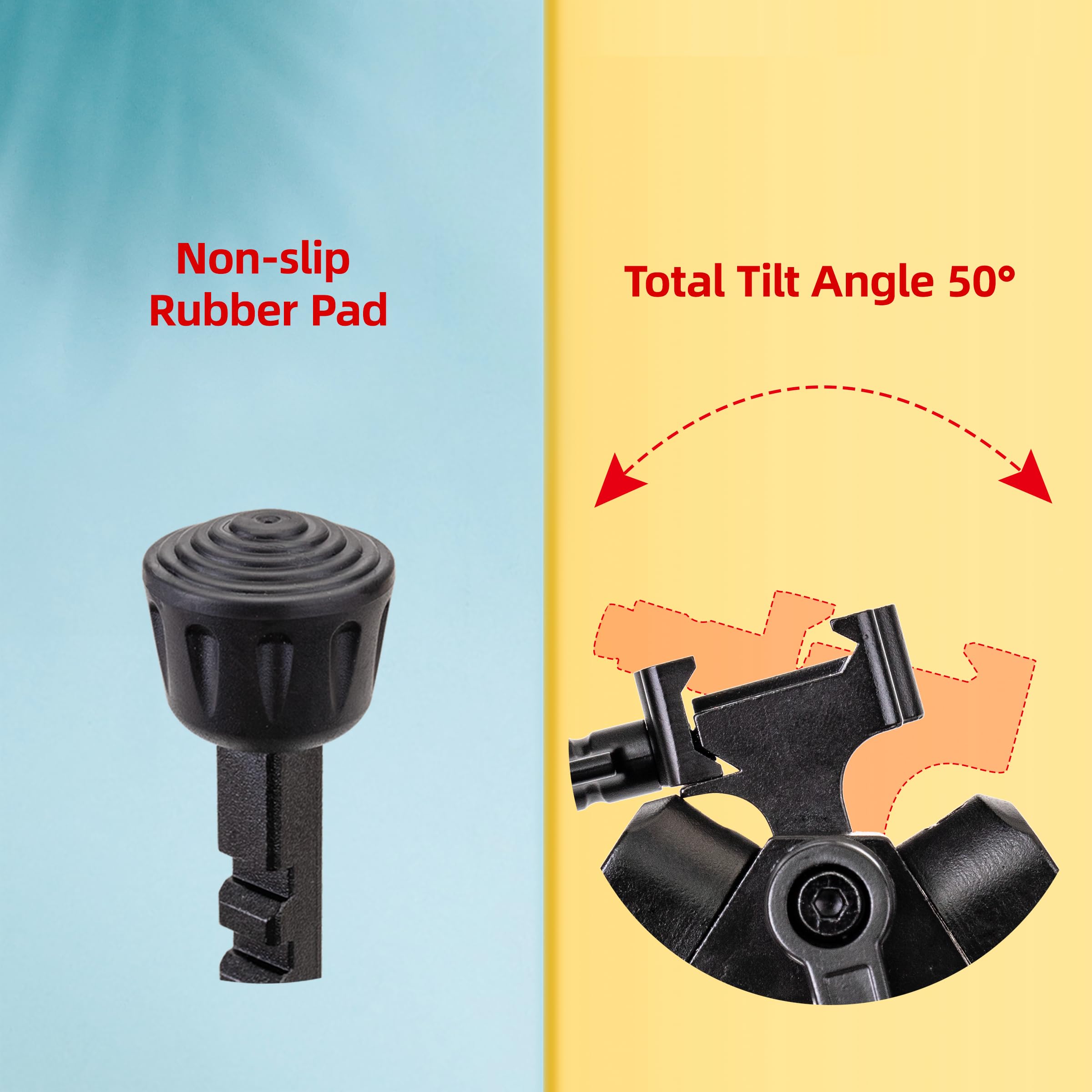 Bípode pivotante inclinable para Picatinny Weaver, con adaptador de tornillo de 1/4 pulgadas
