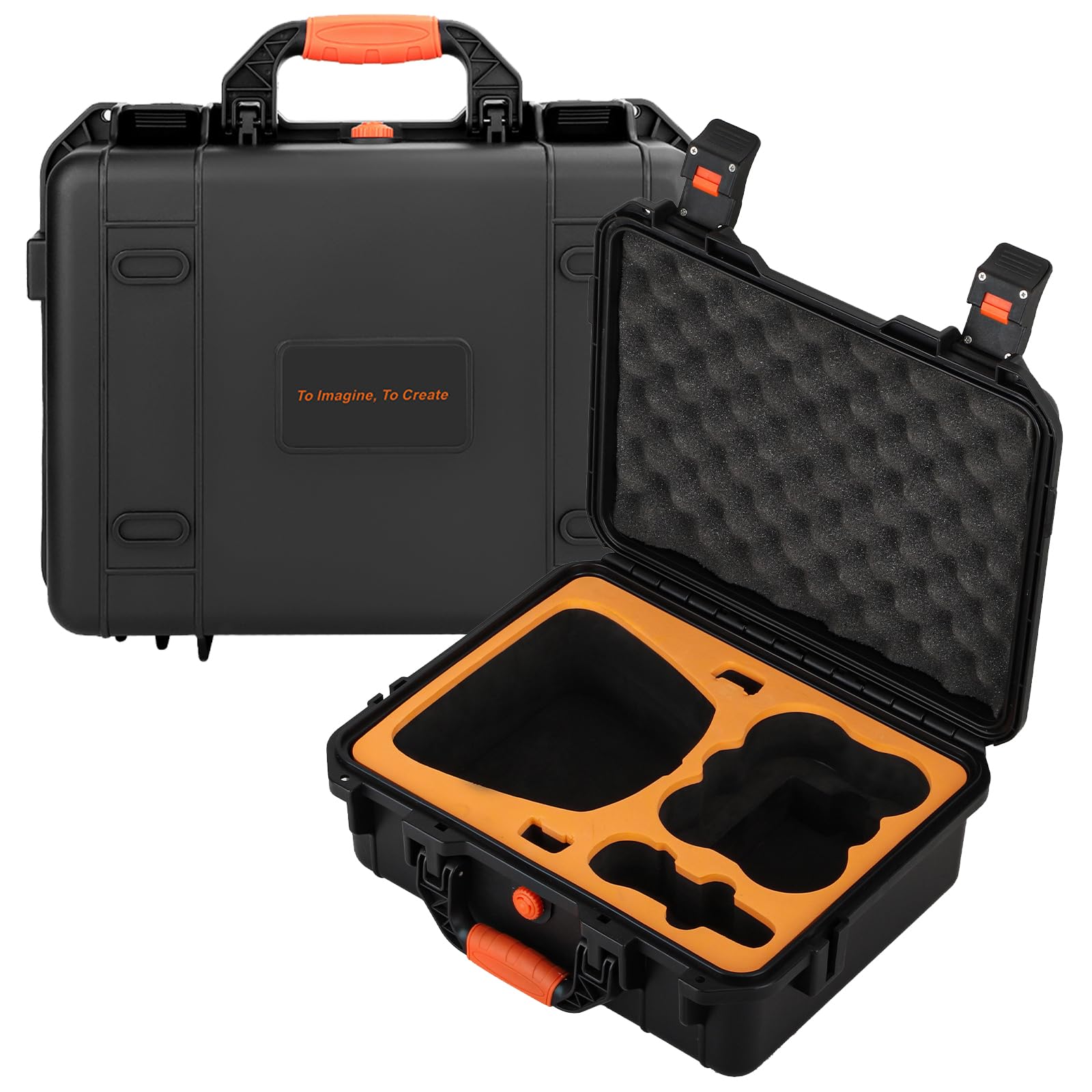 Scatola di sicurezza di grande capacità, adatta per DJI NEO, custodia protettiva per esterni, custodia da viaggio, borsa organizer per droni, custodia rigida impermeabile antiurto, Nero , Cassetta di