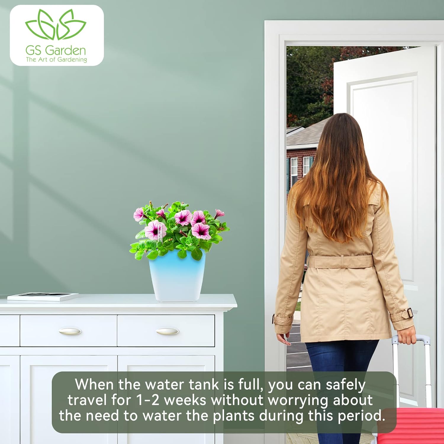 Self Watering Planters for Indoor Plants : 5 inch 3 Pack Gradient Blue Planter with Water Level Indicator African Violet Self Watering Flower Pot for Herb pots House Plant