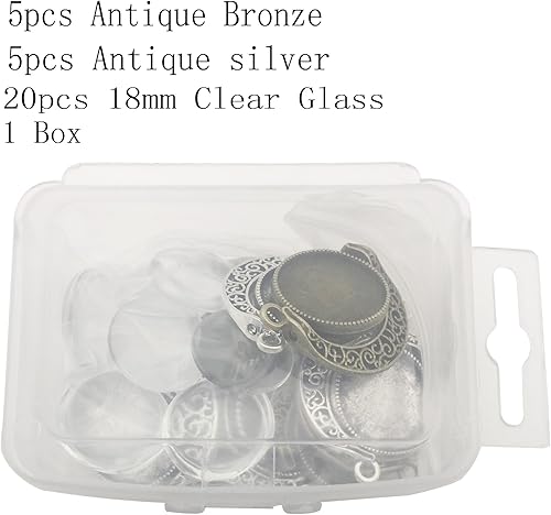 Miniatura 9 de 20pcs 0.709x0.984 in Oval Bisel Colgante Base Bandejas Cabujón Ajustes Bandejas Colgantes Espacios en Blanco 20pcs Mixto No Duplicado (M116) M116