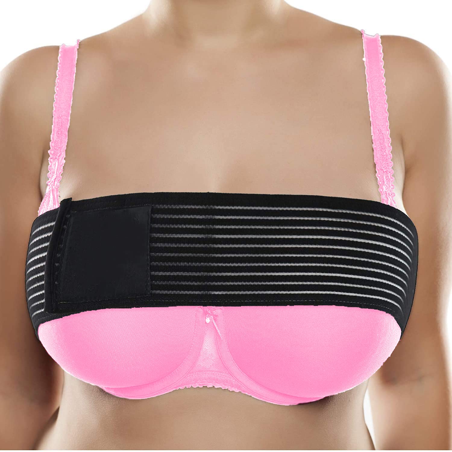 M PAIN MANAGEMENT TECHNOLOGIES Breast Implant Stabilizer Band by PMT, Post Surgery Breast Augmentation and Reduction Strap, Chest Belt, Breast Support Bandage, One Size Fits All