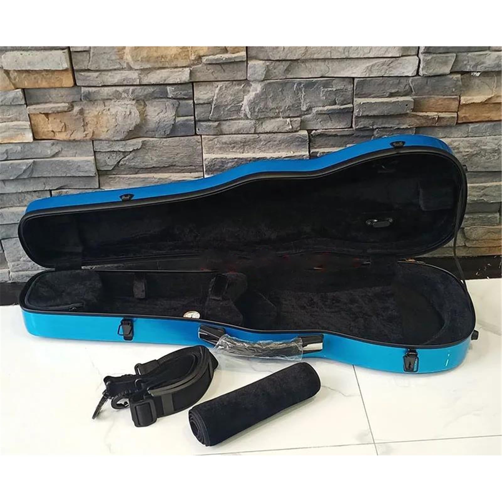Custodia Per Violino 4/4 3/4 1/2 1/4 1/8 Scatola Per Violino Leggera A Doppia Spalla In Fibra Di Carbonio Scatola Per Violino Accessori Per Violino Custodia professionale per violino(Blue,4/4)