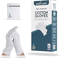 Vista 27 de 1 Talla 10 Pares Guantes de Algodón 100% Premium para Manos Secas Guantes Hidratantes Nocturnos para Eczema, Psoriasis y Tratamiento de Spa