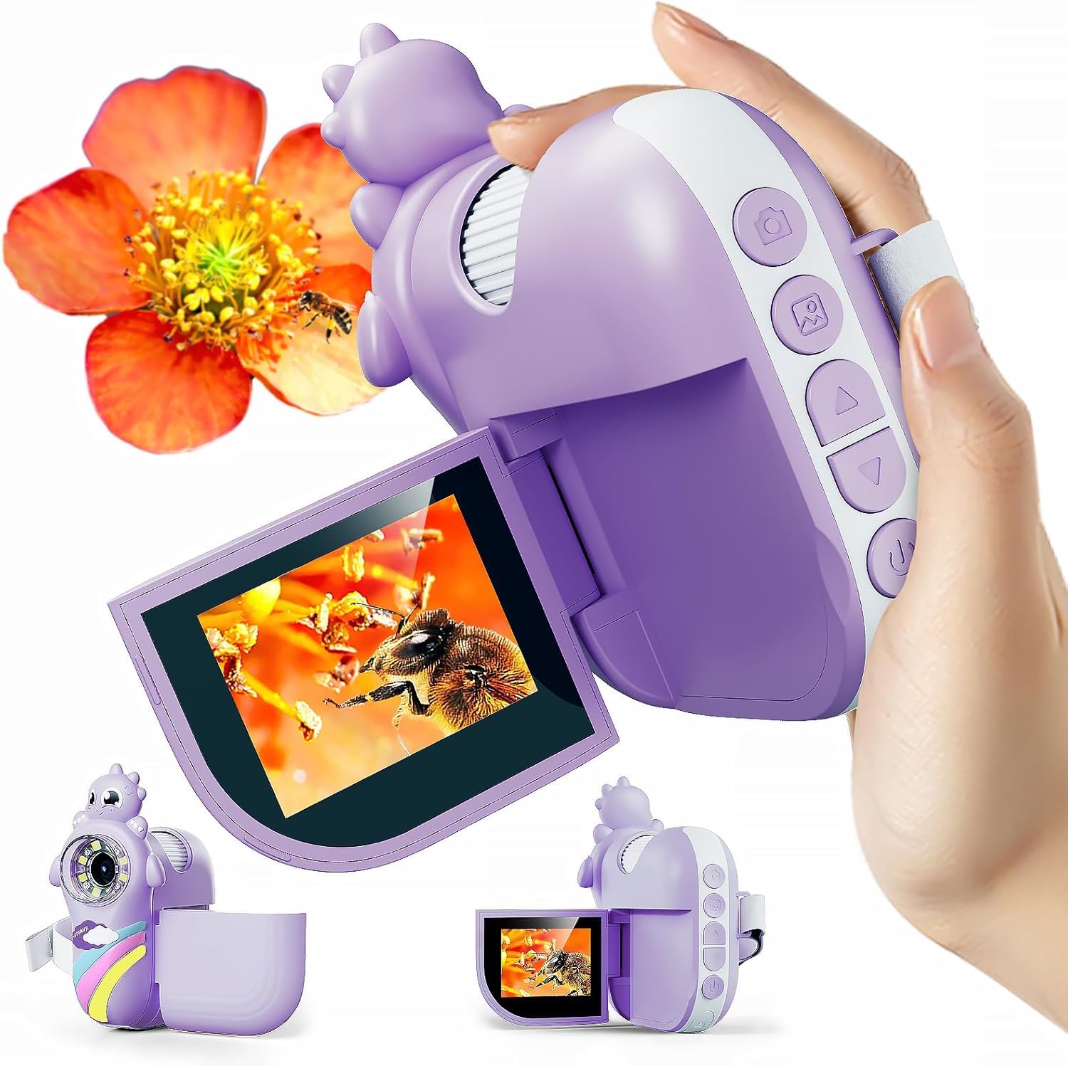 Microscope for Kids: 4K 2" Screen Portable Digital Camera Microscope, Pocket Microscopes Scope Educational Science Kit for Kid Age 4-12, Birthday Gifts for Kids Boys and Girls