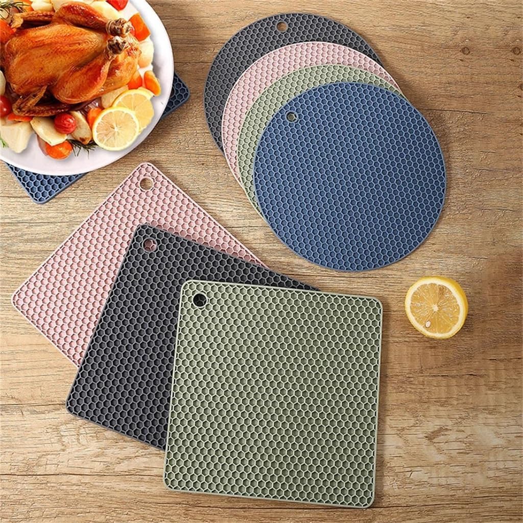 Multi-Function Heat-Resistant Silicone Cushion Beverage Cup Mat Anti-Slip Pan Pad Table Kitchen