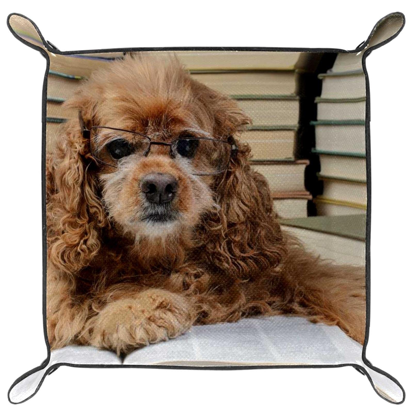 InnoBeta Dackel-Tablett Aus PU-Leder – Schreibtisch-Organizer Mit Niedlichem Hundemotiv – Geschenk Für Hundeliebhaber