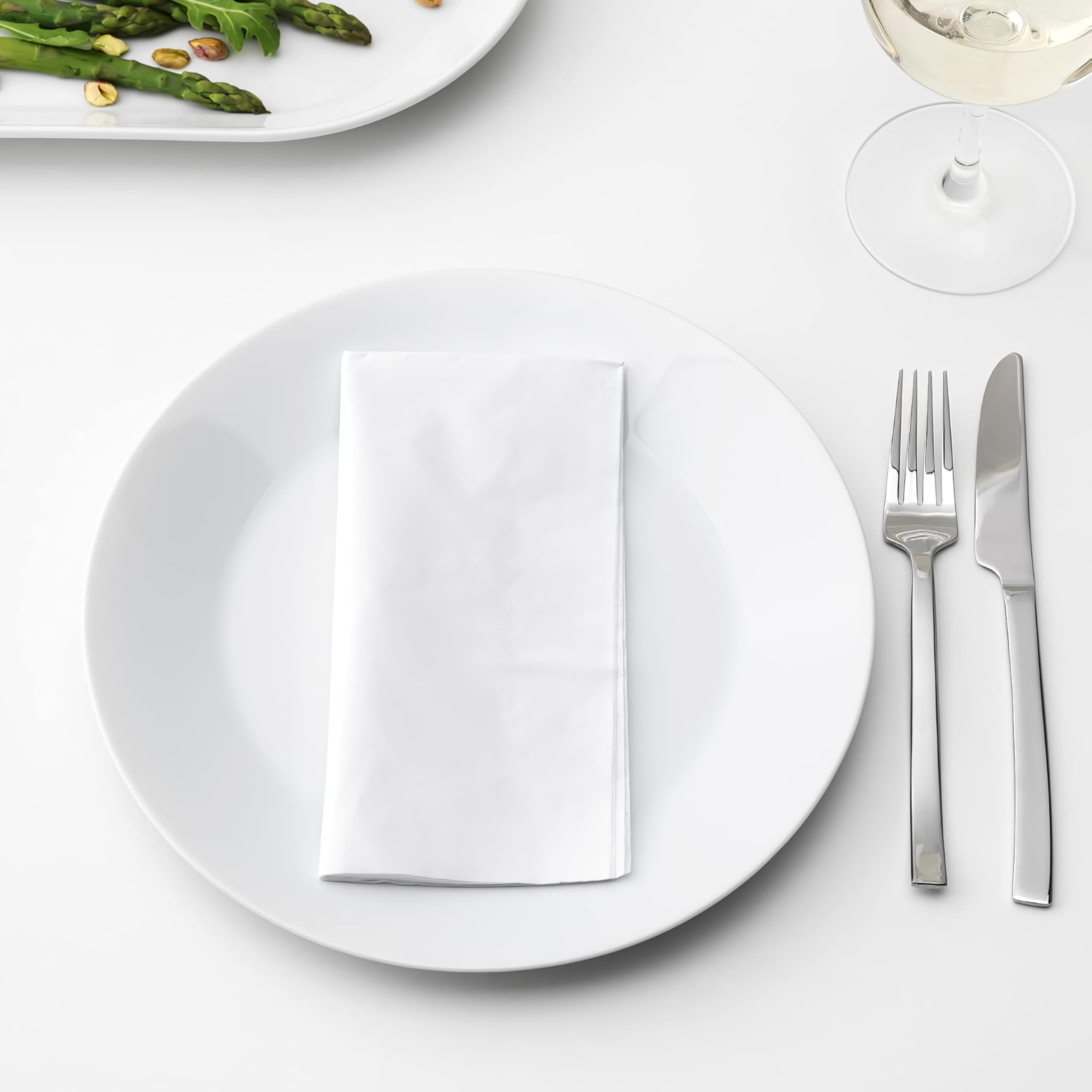 Lot de 500 Serviettes en Papier Jetables blanche, Taille 40 X 40, Haute Qualité, Hygiéniques, Idéales pour fête, mariage, anniversaire, Usage Professionnel