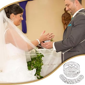 ESNOY Wedding Arras Coins Sets, Arras De Boda Catolica, Arras Para Boda Catolica Silver Gifts Box with 13 Coins Decorative Rhinestone Crystals,Arras De Boda Cristiana