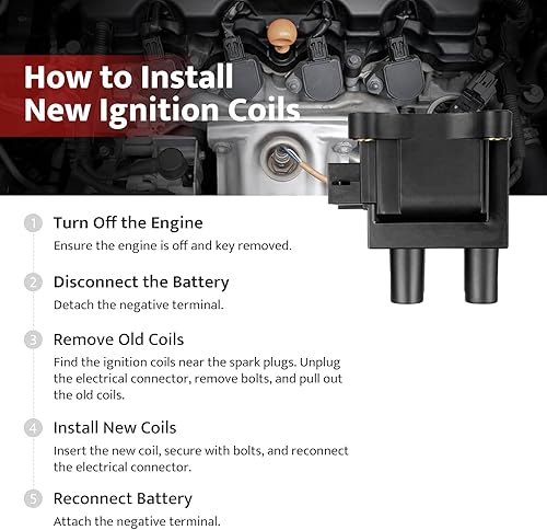 Miniatura 6 de Paquete de bobinas de encendido compatible con Ford Focus Ranger Escape Contour Mazda 6 B2300 Tribute Mercury Mystique 2000 2001 2002 2003 2004 2005