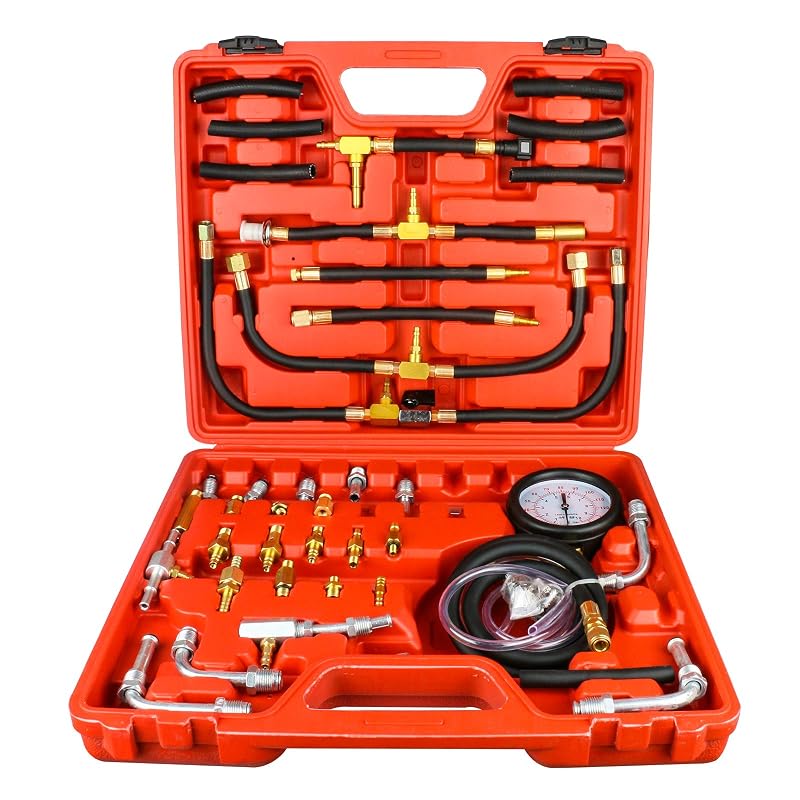 Kit Testador de Pressão de Combustível AUTOOL 0–140 PSI com Manômetro de Dupla Escala e Adaptadores