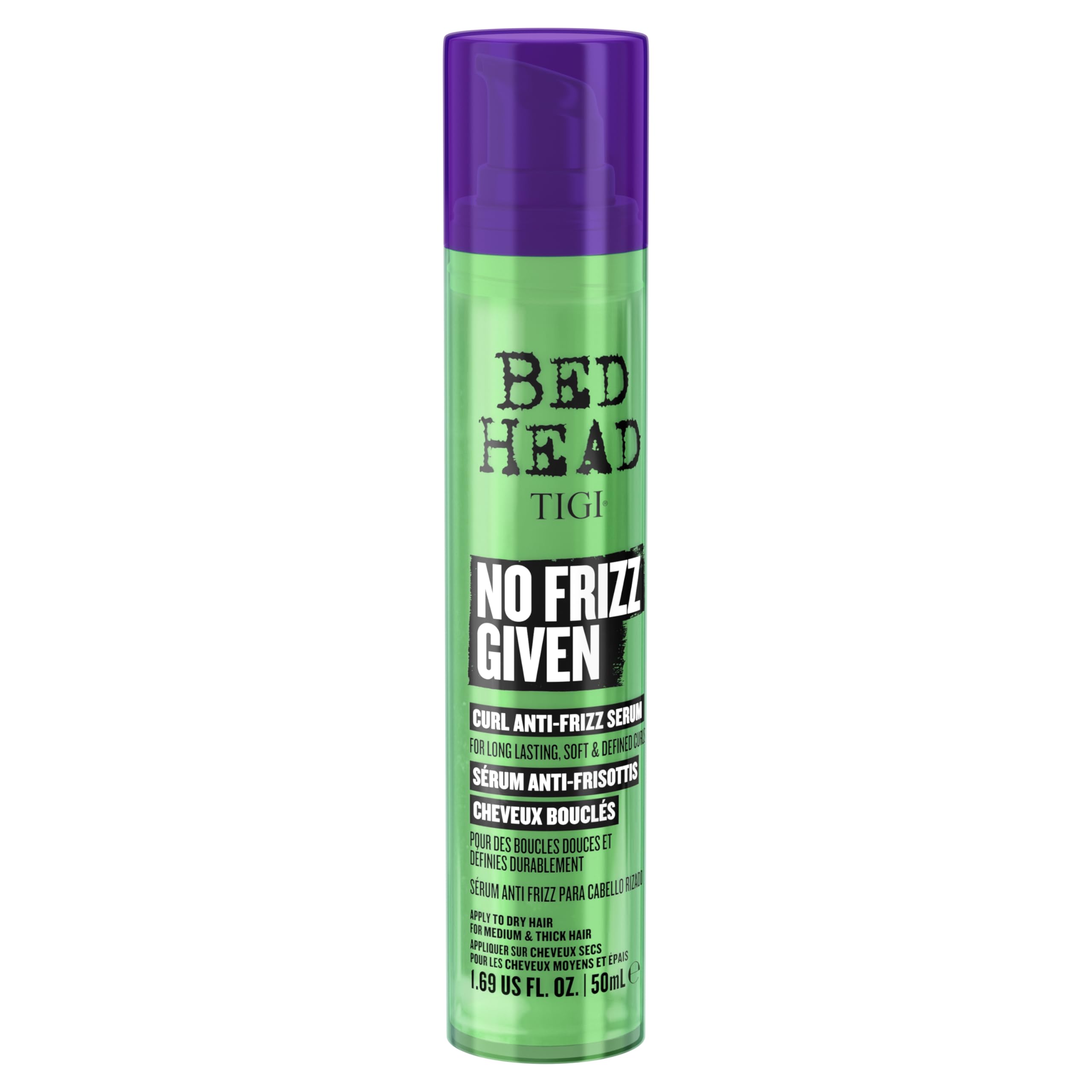 Bed Head by TIGI No Frizz Given Lightweight Curl Serum, Anti-Frizz Finisher and Refresher, Instant Definition & Shine for Natural Curls, 1.69 fl oz