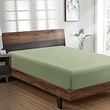 FreshCulture Queen Fitted Sheet Only - Hotel Quality Fitted Sheet Queen Size - Ultra Soft & Breathable - Brushed Microfiber - Deep Pocket - Cooling Fitted Sheets for Queen Size Bed (Sage Green)