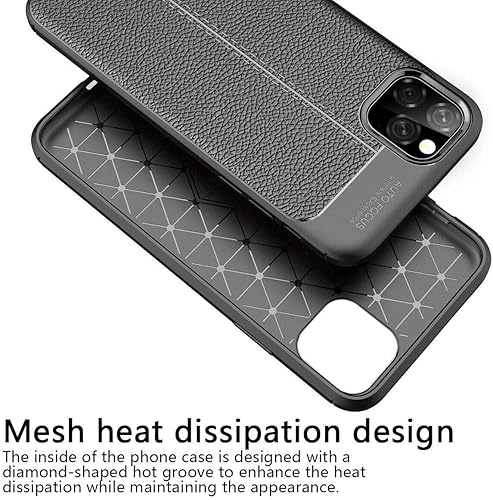 Miniatura 6 de fonefunshop Para Huawei P40 Pro - Funda de protección de piel sintética de perfil bajo delgado negro