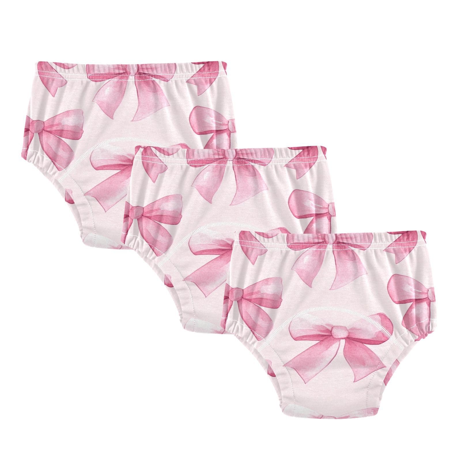 Coikll Pink Bows Toddler Training Underwear Waterproof Baby Pee Pants -3T
