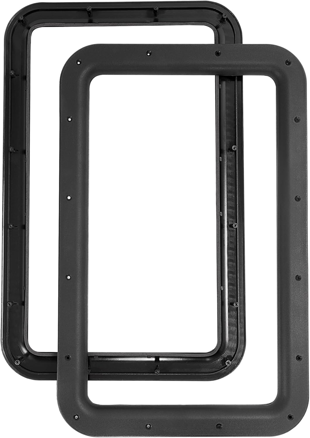 HECASA RV Entry Entrance Door Window Frame 12" W x 21" H Compatible with Most RV, Motorhome, Camper, Trailer Interior & Exterior Plastic(Nylon) Black